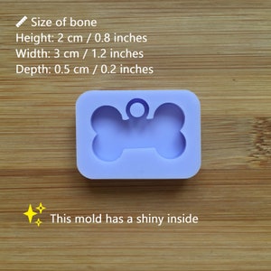 Hueso de 3cm con molde de silicona de aro, molde de goma de silicona seguro para alimentos para resina, chocolate, cera, caramelo, collar de mascota, etiqueta, pendientes colgantes 1 bone