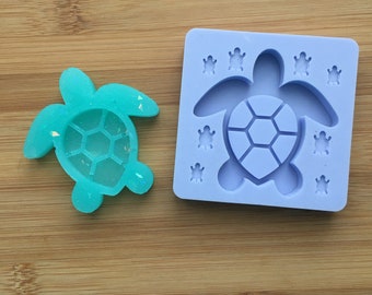 2.5" Turtle Silicone Mold, Food Safe Silicone Rubber for resin polymer clay chocolate soap wax fondant candy, oven safe mould jewelry bits