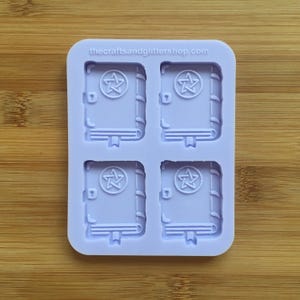 3cm Spellbook Silicone Mold, Food Safe Silicone Rubber Mould for resin polymer clay chocolate soap wax fondant candy jewelry making freshies