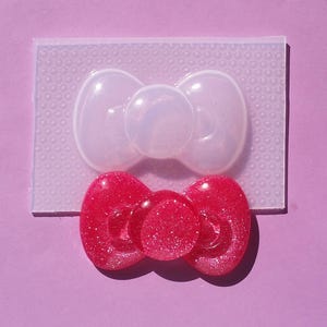 Large Kawaii Bow Resin Mold - Flexible Plastic Molds - Candle Wax Melt Tart - Bow Soap Mold - Round Bows - Girls DIY