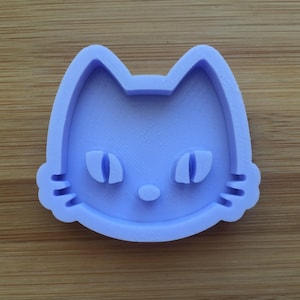 Cat Face Silicone Mold, Food Safe Silicone Rubber for resin polymer clay chocolate soap wax fondant candy, oven safe mould, jewelry making