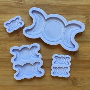 Triple Moon Silicone Mold, Food Safe Silicone Rubber Mould for resin polymer clay chocolate soap wax melt fondant candy jewelry making gummy