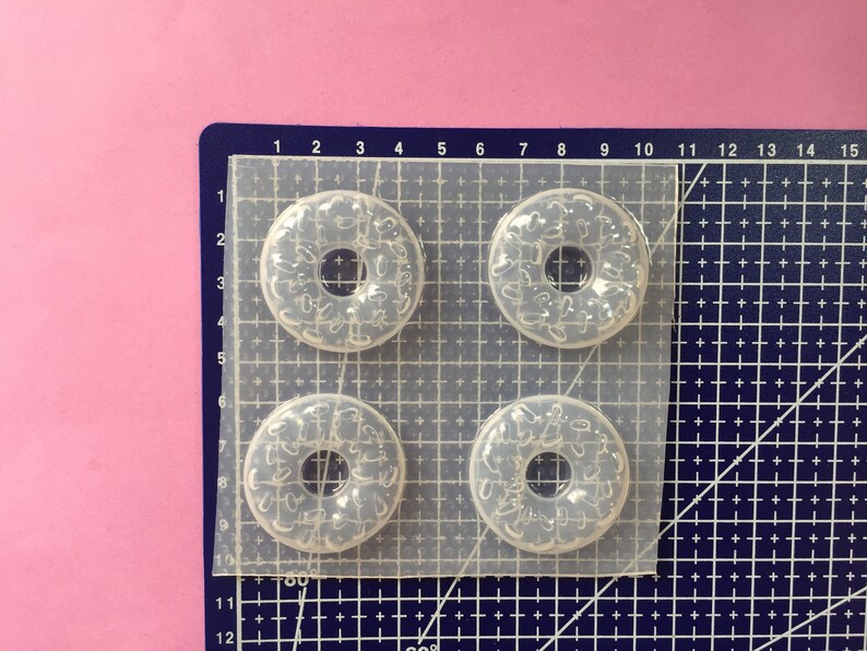 Large Sprinkles Donut Resin Mold Candy Sweets Donuts Doughnuts Flexible Plastic Doughnut Resin Molds