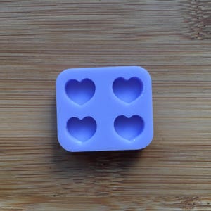 Heart Silicone Mold, Food Safe Silicone Rubber Mould for resin polymer clay chocolate soap wax melt fondant candy jewelry making