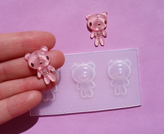 Small Gloomy Bear Resin Mold Flexible Plastic Molds Tiny Etsy