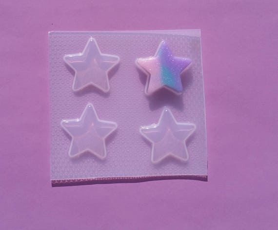 Large Flat Star Resin Mold Stars Flexible Plastic Resin Molds Stars Fondant  Mold DIY Stars Cake Decoration Star Jewelry Resin Mold 