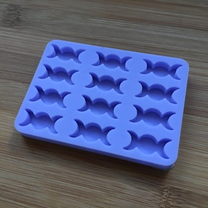 Triple Moon Silicone Mold, Food Safe Silicone Rubber Mould for resin polymer clay chocolate soap wax fondant candy jewelry making