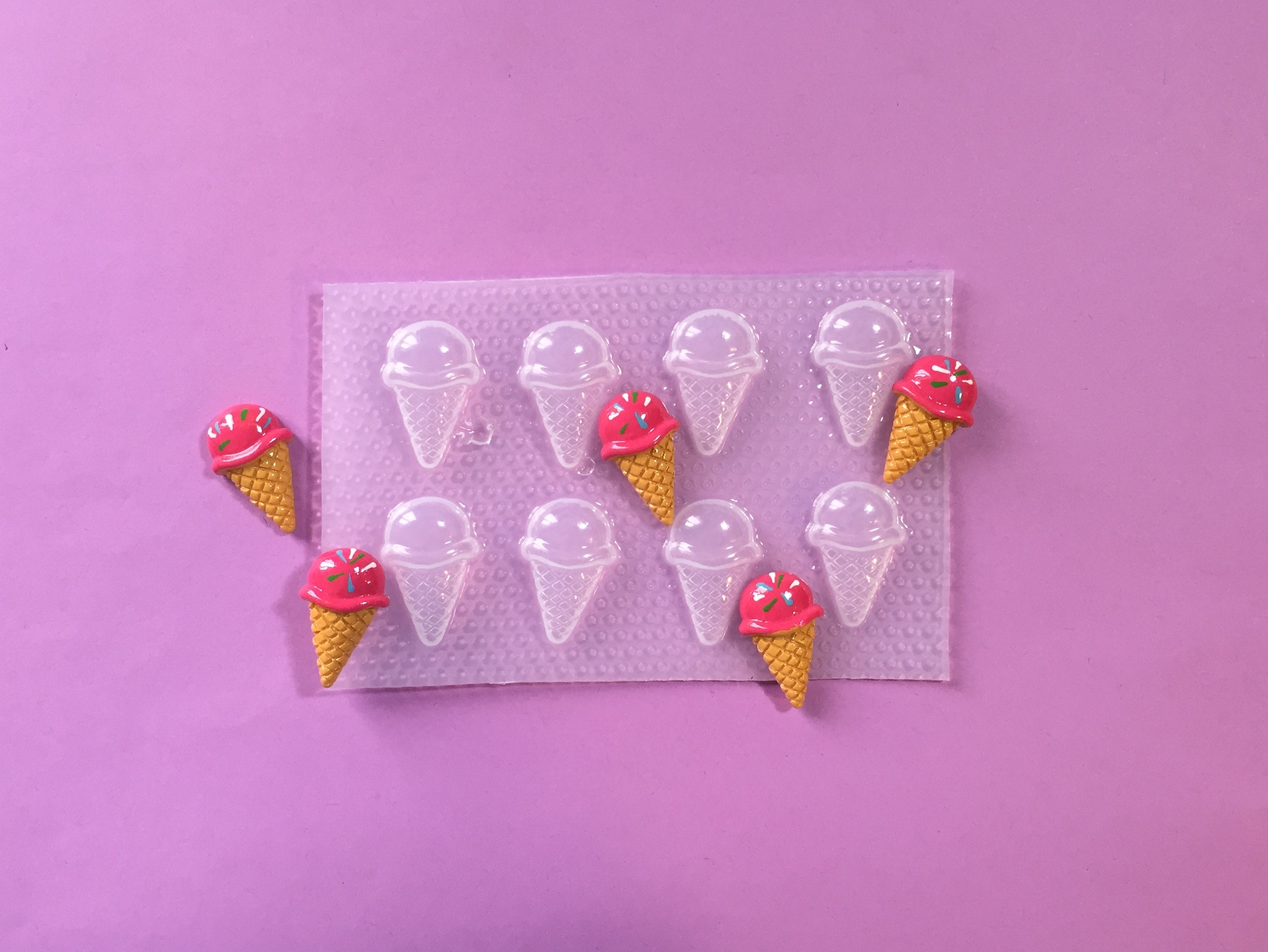 Small Ice Cream Cone Resin Mold Flexible Plastic Resin Molds Etsy