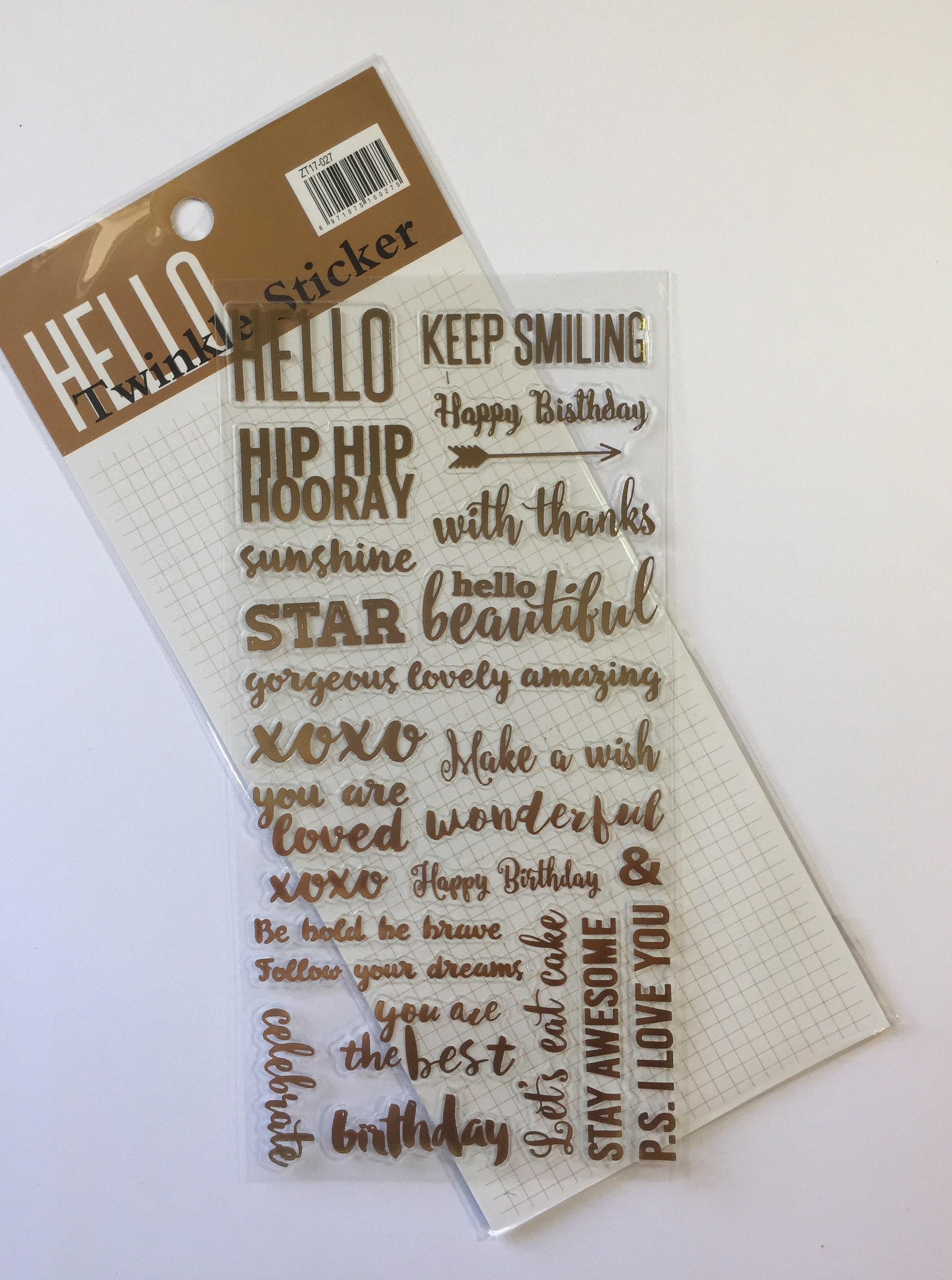Positive Words Gold Foil Stickers 1 Sheet Sticker Craft | Etsy