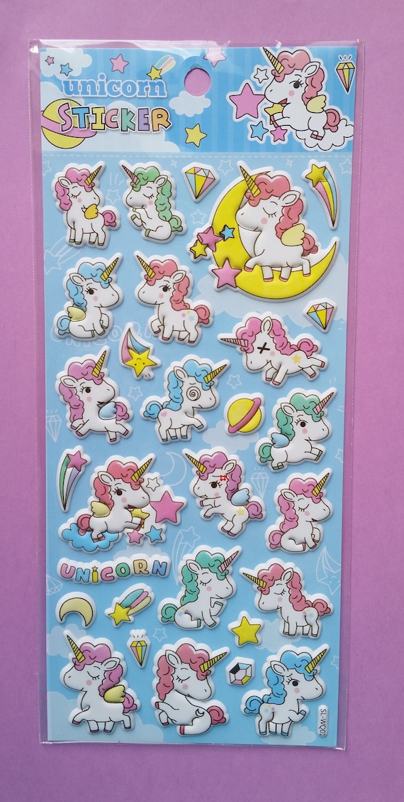 Unicorn Craft Stickers Puffy 3d Effect Adhesive.