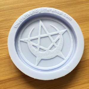 Pentagram wassende maan siliconen mal, voedselveilige siliconenrubber mal voor hars polymeerklei chocolade zeepwas fondant snoep sieraden