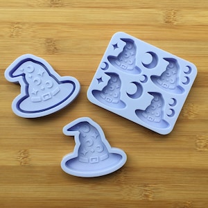 Wizard Hat Silicone Mold, Food Safe Silicone Rubber Mould for resin polymer clay chocolate soap wax fondant candy jewelry making Magician