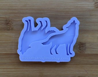 2" Howling Wolf Silicone Mold