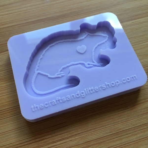 Rat Silhouette Silicone Mold - Resin Molds - epoxy resin mold - Molds for resin - Animal - Rat Chocolate Mold - Mouse - Heart indent