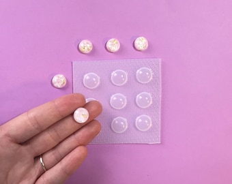 Small 3D Circle Dome Resin Mold - Circle Stud - Semi Sphere - Earrings Jewelry Mold - Small Eyeball - Flexible Plastic Molds