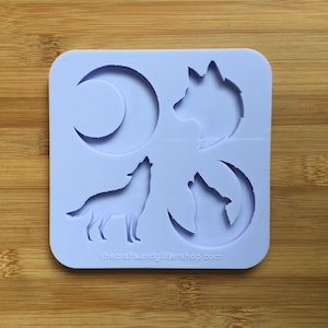 Wolf Silicone Mold, Food Safe Silicone Rubber Mould for resin polymer clay chocolate soap wax fondant candy jewelry making freshies