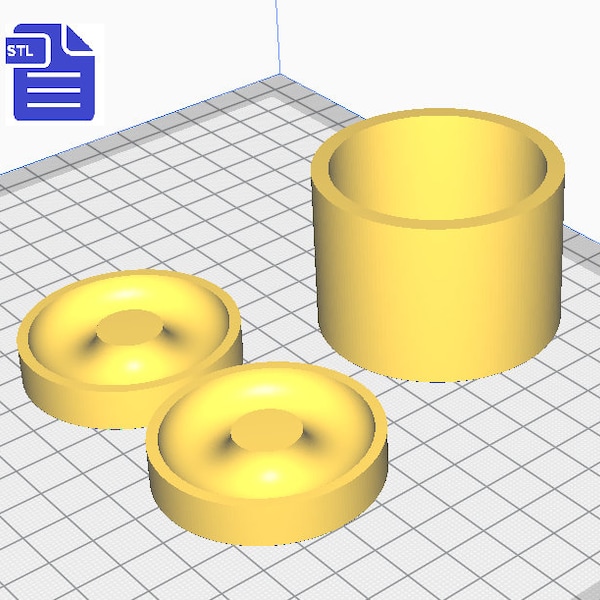 Donut Shower Steamer Press STL File - for 3D printing - FILE ONLY - Bath Bomb Mold - Doughnut Fizzies