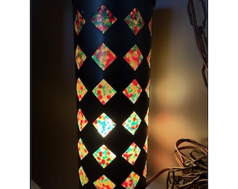 Lámpara colgante colorida de estilo renacimiento español moderno de mediados de siglo con confeti MCM vintage