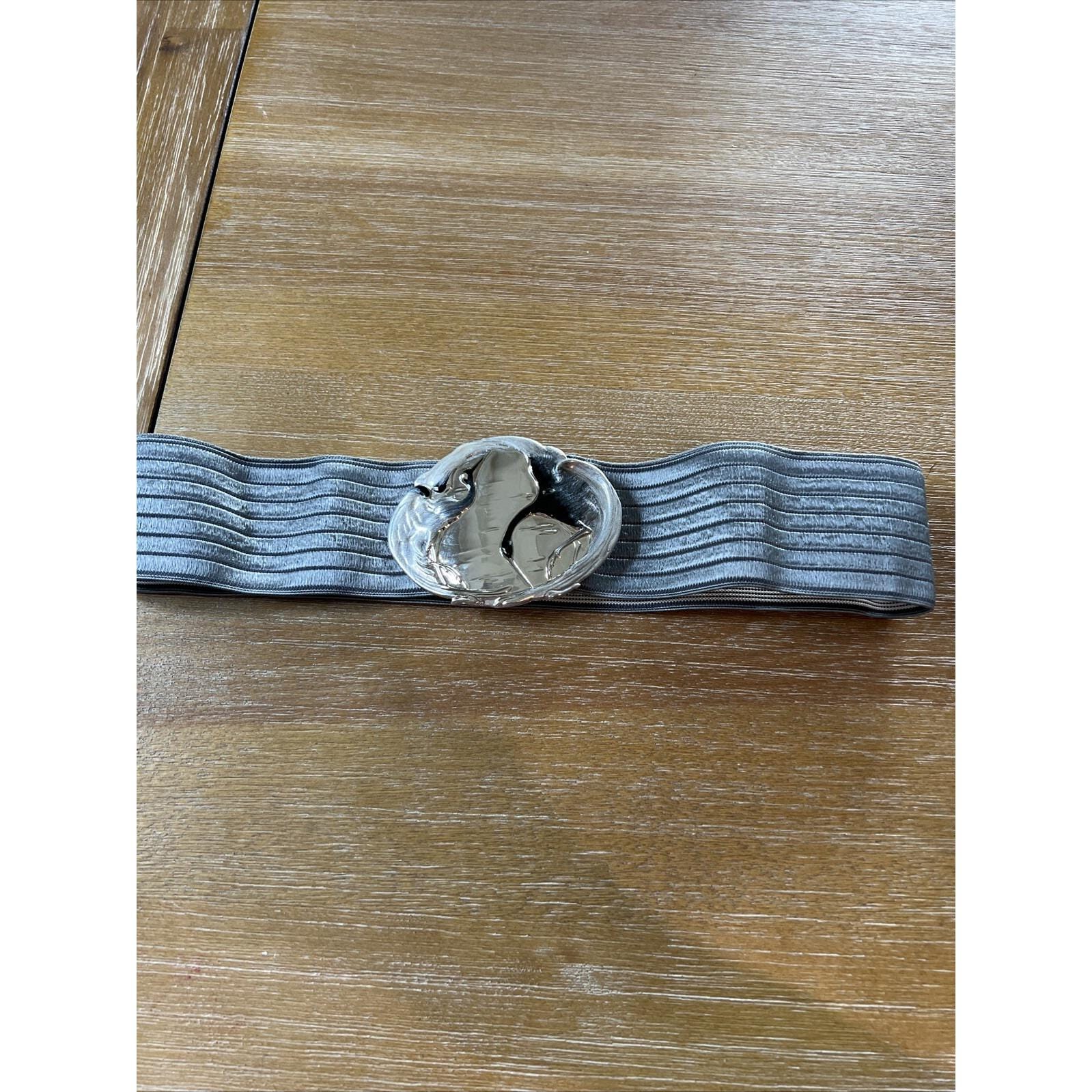 Vintage Sand Dollar Charmant Belt Beverly Hills Stretchy Beach Cottagecore Sz XL Vintage Charmant Belt Buckle Beverly Hills Enamel Painted  main image 3