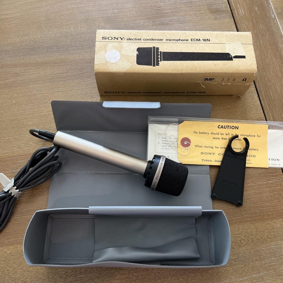 SONY Electret Condenser Microphone ECM-18N Unused Vintage W/case From ...