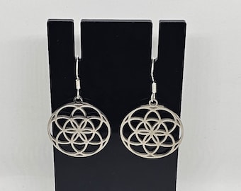 Seed of Life Earrings with Sterling Silver Hooks