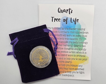 Quartz Engraved Tree of Life Crystal Sacred Symbol