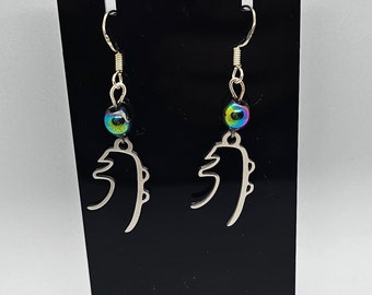 Rainbow Hematite Sei He Ki Reiki Earrings with Sterling Silver Hooks