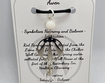 Avalon Waters - Awen pendant with Red and White Spring water and Moonstone gemstone