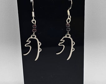 Garnet Sei He Ki Reiki Earrings with Sterling Silver Hooks