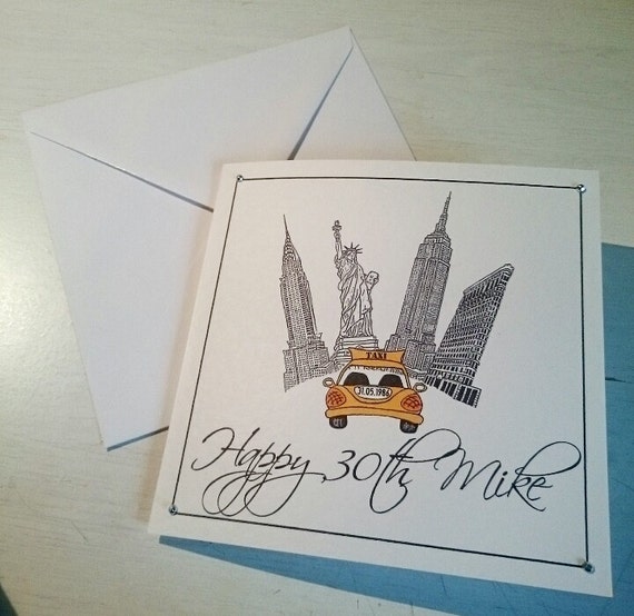 New York City themed birthday card | Etsy