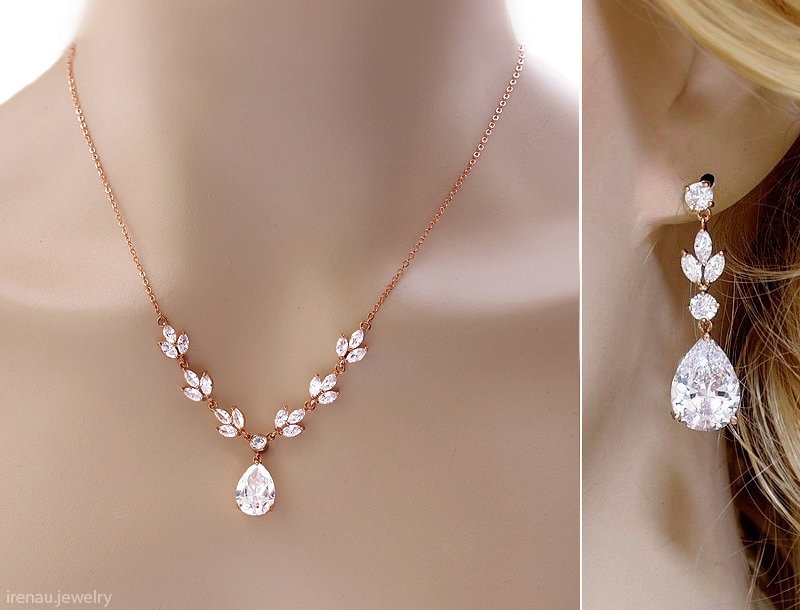 Collana E Orecchini A Perno In Cristallo - Parure Da Donna, Ceramica Morbida, Per Occasioni Speciali - Foto 8