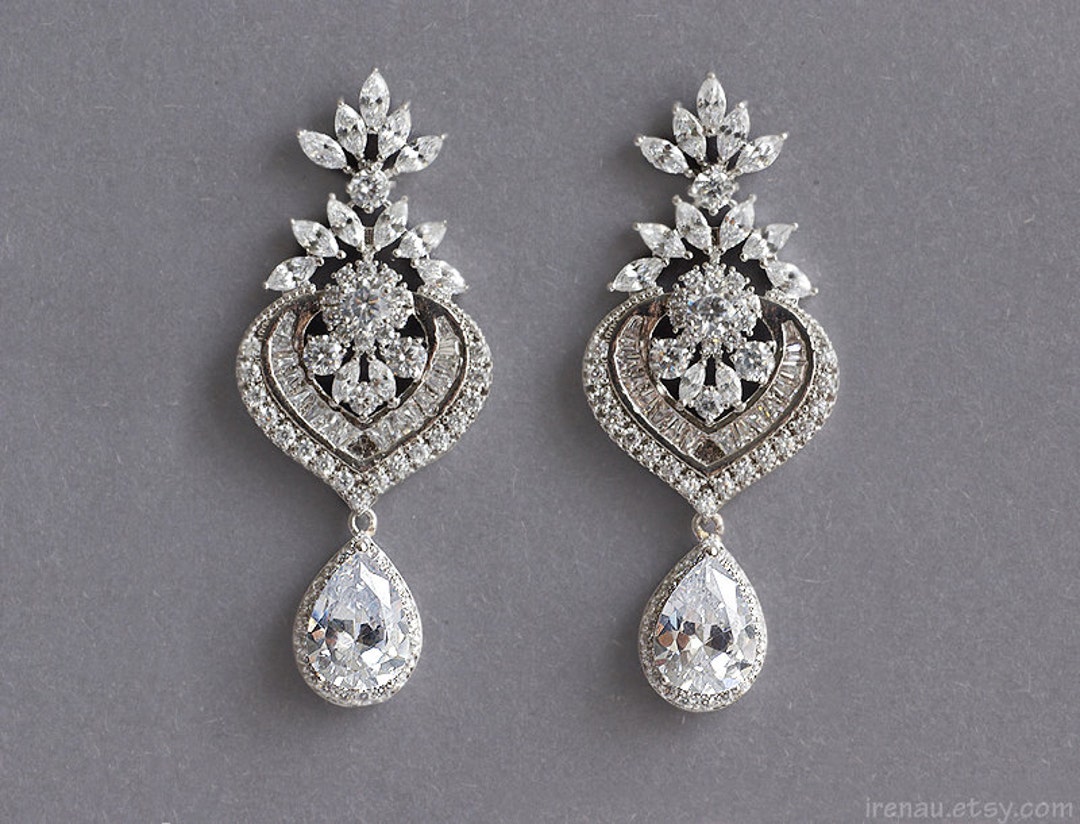Orecchini A Goccia Sposa Con Cristalli E Perline – Gioiello Elegante A Più Livelli, Perfetto Per Matrimonio, Festa O Cerimonia - 3