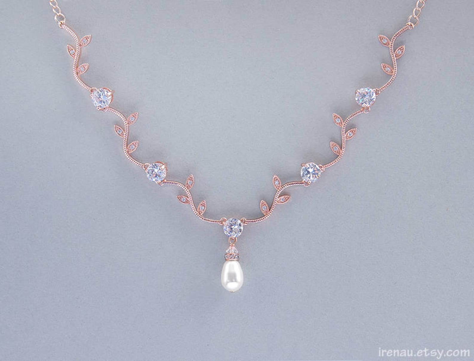 Rose Gold Tone Vineyard Necklace