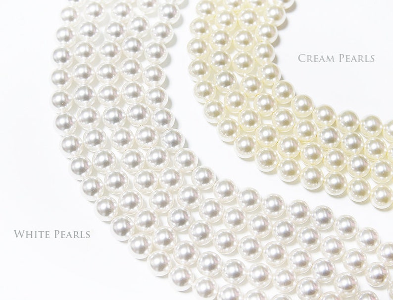 Conjunto de joyas de perlas nupciales, conjunto de collar y pendientes de boda de oro rosa, pendientes colgantes de perlas de cristal Swarovski imagen 8
