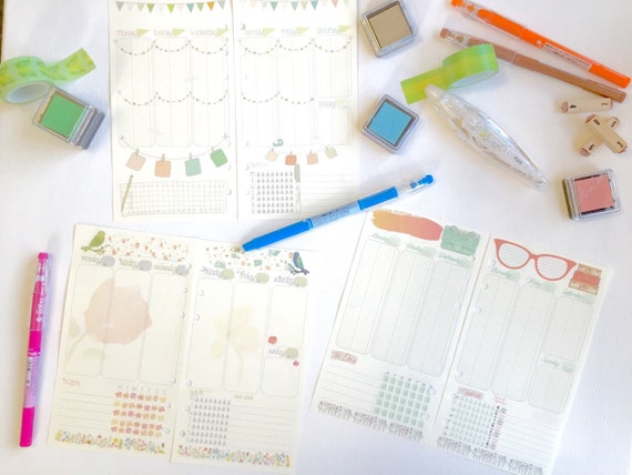Planner Inserts | Agenda Inserts | Planner | Personal Size PRINTED Insert | WO2P | FiloFax | Planner Insert | Printed Planner Pages | LV mm