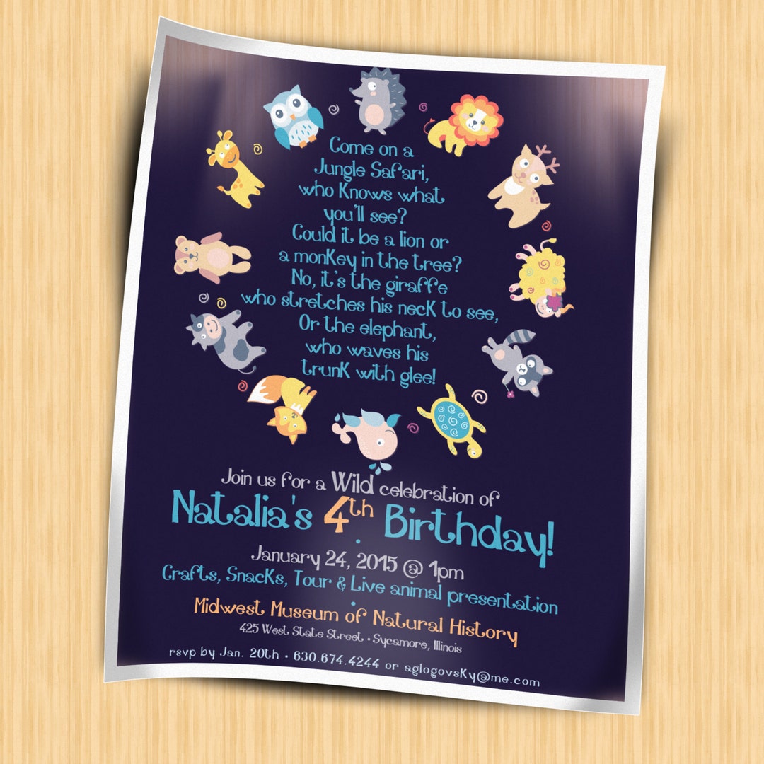 DIGITAL Invitation | Zoo Party Invitation | Personalized Birthday Party ...