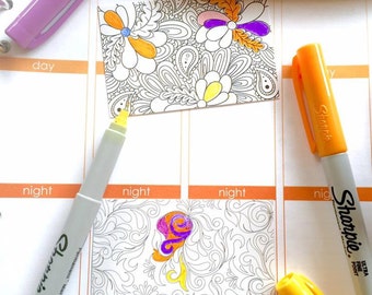 Planner Stickers | Zen Coloring Sticker | Erin Condren Sticker | Adult Coloring Sticker | Coloring Sticker | Coloring Book | Midori