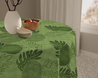 Ulu Hawaiian Tablecloth, Luau Party Decor, Tropical Dining Cover, Island Kitchen Linens, Beach House Table Decor, Aloha Table Topper