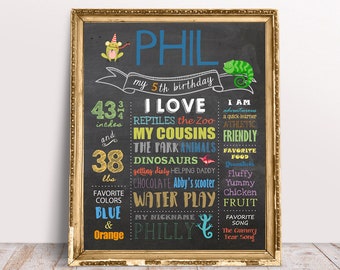 Baby boys 1st Birthday Chalkboard Sign - Reptile animals theme - Dinosaur theme DIGITAL FILE!