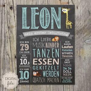 Baby boy First Birthday Chalkboard sign