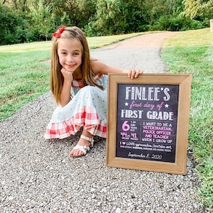 Girls and Boys first day of preschool sign - personalized preschool photo prop - Chalkboard Sign - DIGITAL FILE!