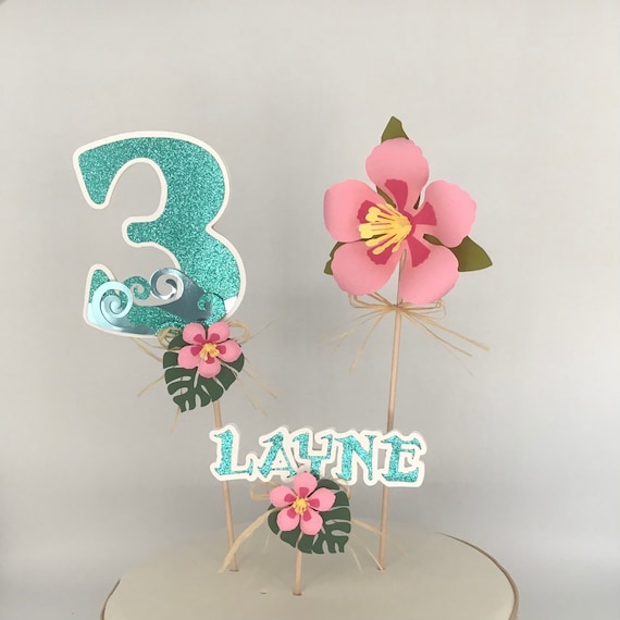 Moana Cake Topper Centerpiece, Tropical Party Table Decor, Moana Inspired  Decorations 3D. 