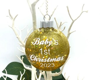 First Christmas baby ornament, Customizable baby's first Christmas ornament, Unique baby's first Christmas gift.