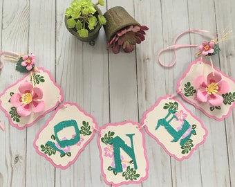 Luau First Birthday Banner, Tropical Hawaiian Theme