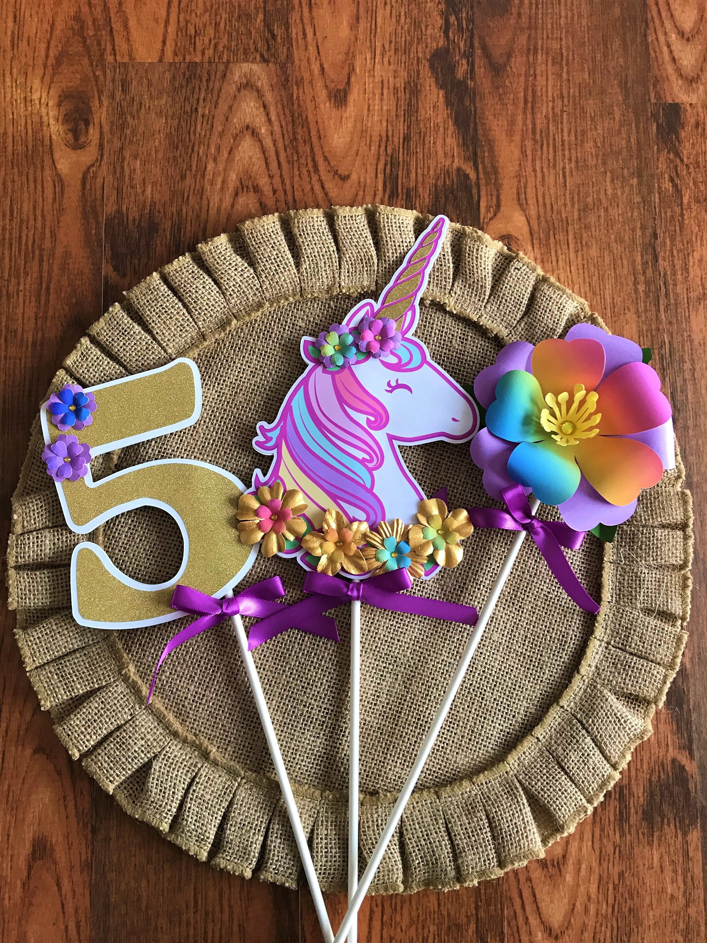 Unicorn Cake Topper Rainbow Unicorn Cake Topper Unicorn Etsy Canada