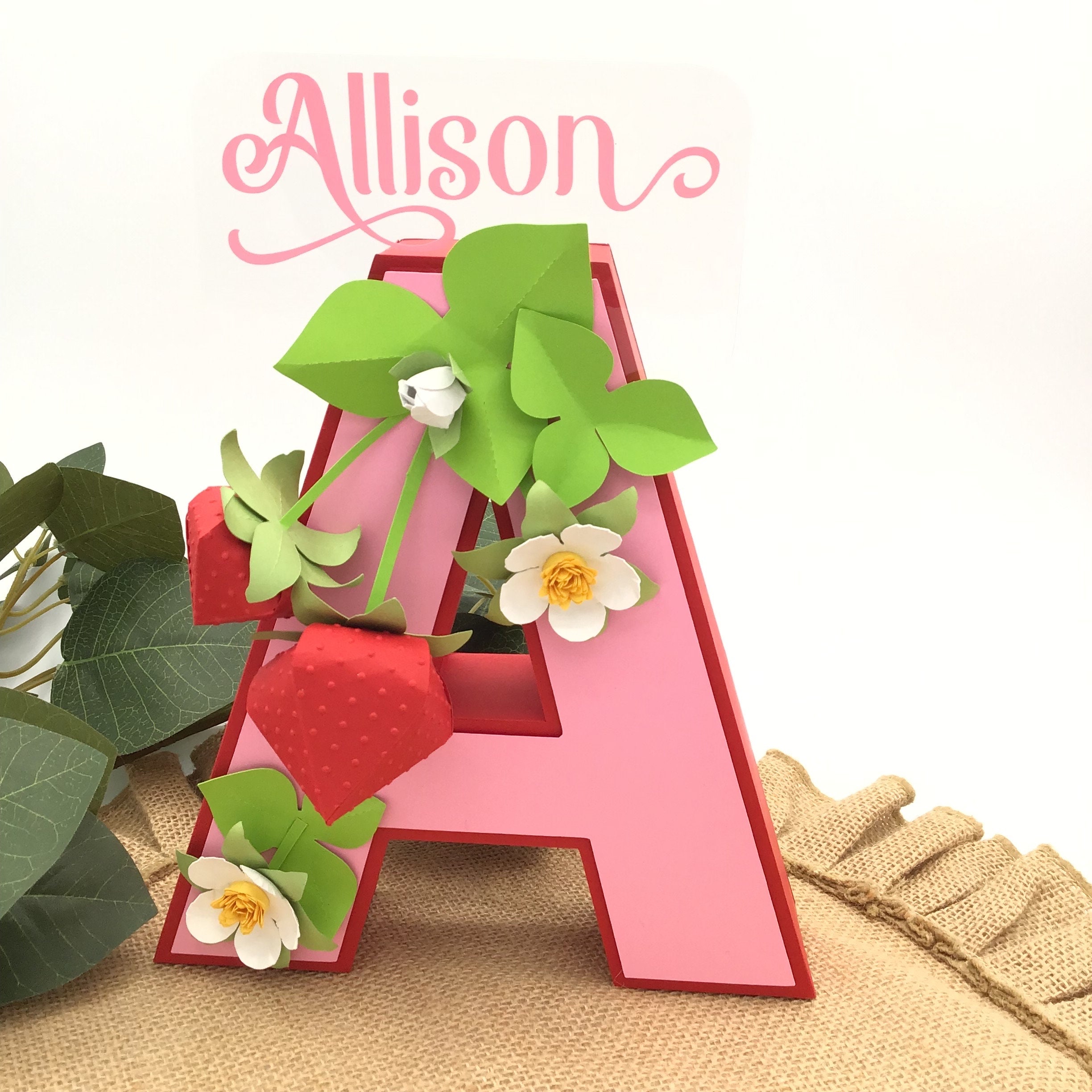 Strawberry 3D Letter: Summer Party Decoration