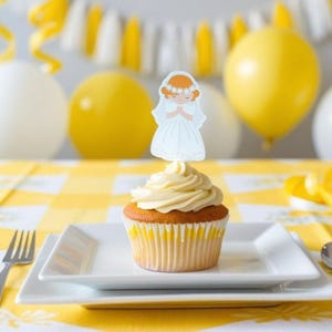 First Communion Cupcake Topper 12 Ct. 1st Holy Communion. Girl Holy Communion.