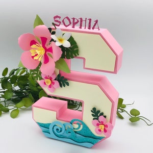 Hawaiian 3d letter, Luau party custom decoration, Moana Customized 3D Letter