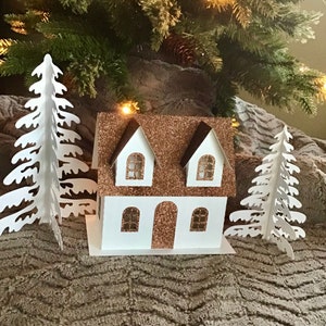 Christmas village house. Christmas mantle village. First Christmas together. 4W