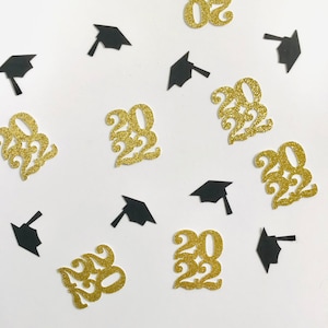 Abschlussfeier 2025 Konfetti. Abschlussfeier Dekoration für den Jahrgang 2025.